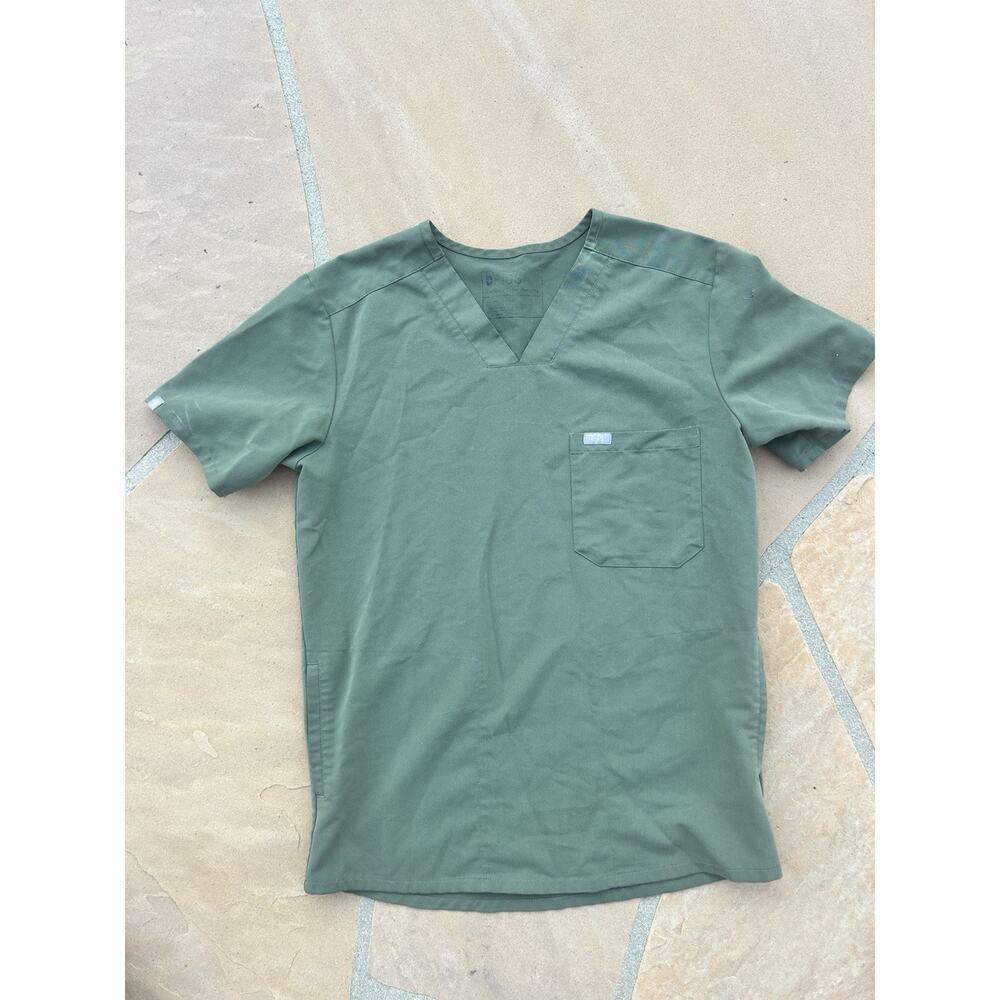 Figs Scrub Top Women’s Size XS Green Catarina Shirt Medical Nursing Stretch